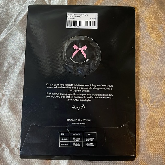 Honey Birdette Black Dentelle Stockings - Picture 2 of 4